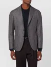Tagliatore Beige/grey Houndstooth Double-breasted Jacket In Black