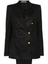 Tagliatore Double-breasted Wool Blazer In Grey