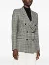 Tagliatore Check-pattern Double-breasted Blazer In Black