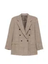 Tagliatore Check-pattern Double-breasted Jacket In Neutral
