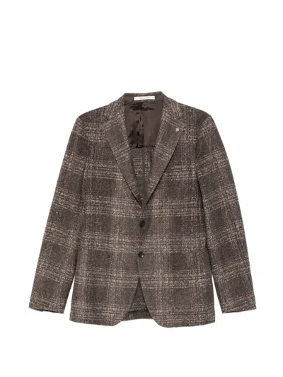 Tagliatore Long-sleeved Suit Jacket In Brown
