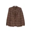 Tagliatore Check-pattern Notched-lapel Blazer In Brown