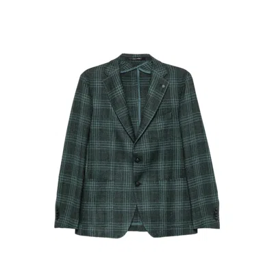 TAGLIATORE CHECK-PATTERN NOTCHED-LAPELS BLAZER