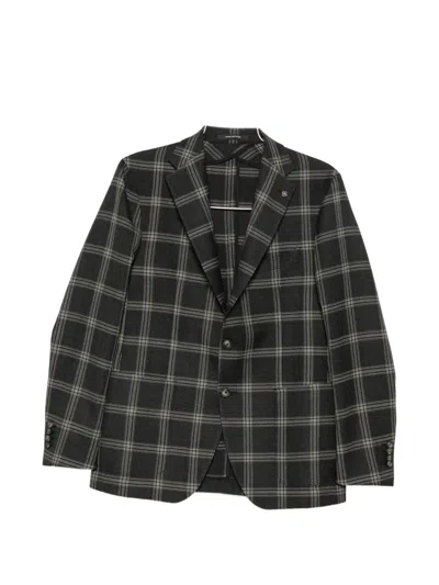 Tagliatore Check-pattern Single-breasted Blazer In Black