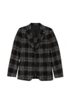 Tagliatore Check-pattern Single-breasted Blazer In Black