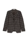 Tagliatore Check-pattern Single-breasted Blazer In Brown