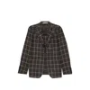 Tagliatore Check-pattern Single-breasted Blazer In Brown