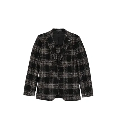TAGLIATORE CHECK-PATTERN SINGLE-BREASTED BLAZER