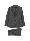 Tagliatore Check-pattern Single-breasted Suit In Gray