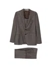 Tagliatore Check-pattern Wool Suit In Brown