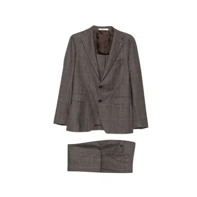 TAGLIATORE CHECK-PATTERN WOOL SUIT