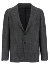 Tagliatore Check-patterned Virgin Wool Blend Blazer In Multi