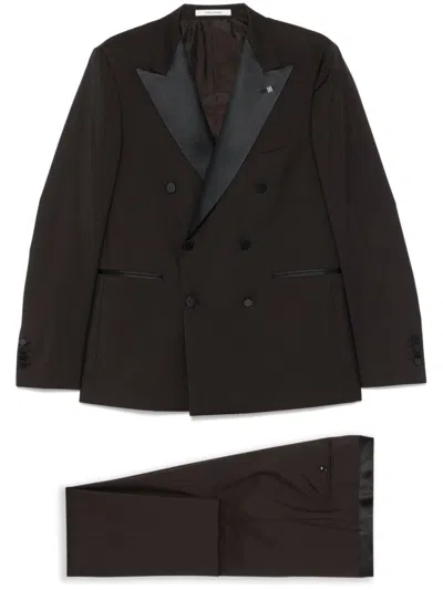 Tagliatore Chocolate Brown Double-breasted Smoking Jacket