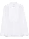 Tagliatore Cotton Tuxedo Shirt In White