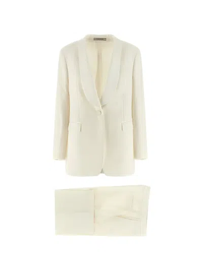 Tagliatore Clarita Shawl Collar Tailored Suit In Neutral