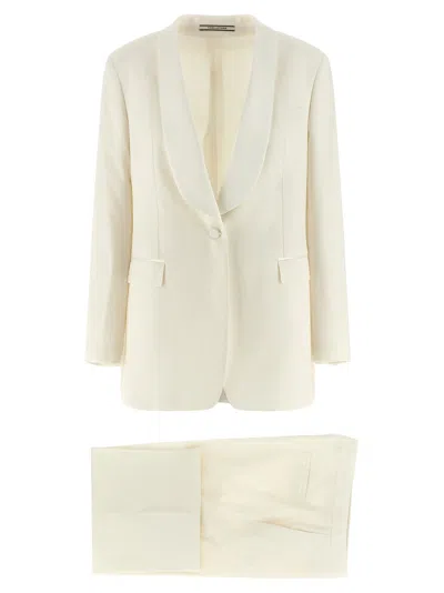 Tagliatore 'clarita' Tuxedo Dress In Neutral