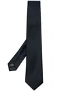 Tagliatore Dark Blue Plain Tie In Blue