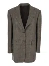 Tagliatore Classic Check Single-breasted Blazer With Structured Silhouette In Brown