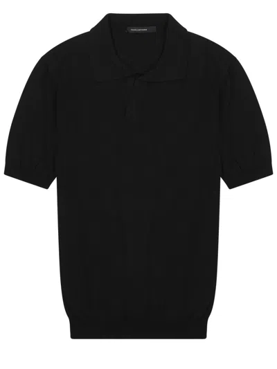 Tagliatore Classic Cotton Polo For Men In Black