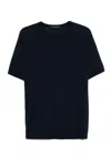 Shop Tagliatore Classic Crew Neck Black T-shirt With Timeless Design