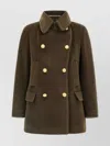 Tagliatore Classic Double-breasted Coat Flap Pockets In Gold
