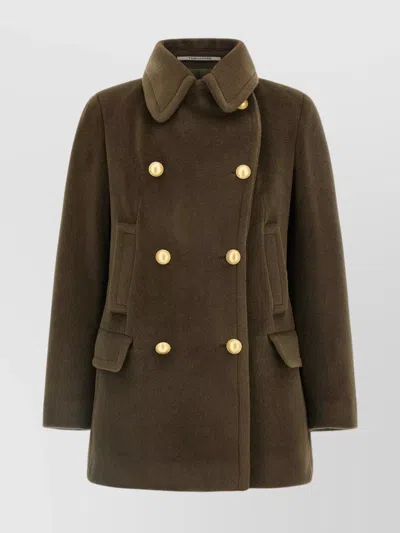 Tagliatore Classic Double-breasted Coat Flap Pockets In Gold