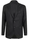 Tagliatore Tailored Jacket Notched Lapel In Black