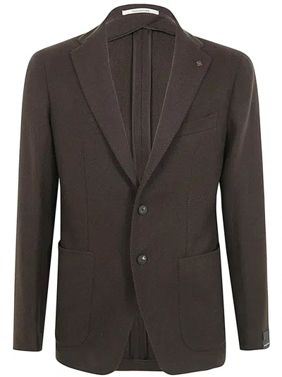 Tagliatore Tailored Jacket With Front Pockets In Brown