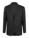 Tagliatore Tailored Jacket Notched Lapel In Black
