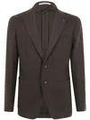Tagliatore Tailored Jacket With Front Pockets In Moro