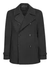 Shop Tagliatore Classic Peacot In Black
