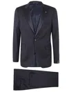 Tagliatore Smoking Suit Vest Satin Lapel In Blue