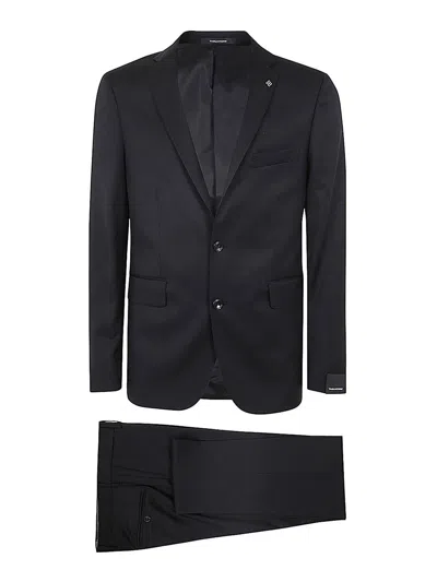 Tagliatore Classic Suit With Constructed Shoulder In Black