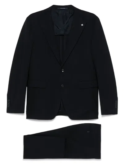 Tagliatore Classic Tailored Black Suit With Notched Lapels