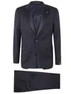 Tagliatore Smoking Suit Vest Satin Lapel In Blue