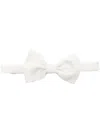Tagliatore White Solid Logo Bowtie In White