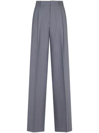 TAGLIATORE CLASSIC WIDE-LEG TROUSERS WITH SUBTLE PINSTRIPE