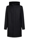 Tagliatore Clift Hooded Coat In Black