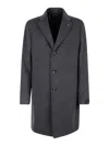 Tagliatore Single-breasted Black Coat In Dark Grey