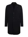 Tagliatore Tailored Coat With Notch Lapel And Pockets In Black