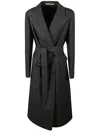 Tagliatore Double-breasted Belted Coat In Black