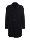 Tagliatore Tailored Coat With Notch Lapel And Pockets In Black