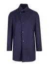 Tagliatore High-collar Long-sleeved Coat In Blue