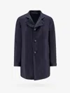 Tagliatore Water Repellent Virgin Wool Coat In Blue