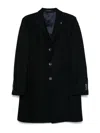 Tagliatore Herringbone Coat In Blue