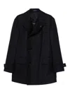 Tagliatore Double-breasted Wool Coat In Black