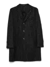 Tagliatore Herringbone Coat In Dark Grey