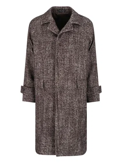 Tagliatore Brown Loyd Virgin Wool-blend Coat In Gray