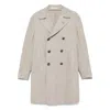 Tagliatore Double-breasted Herringbone-pattern Coat In Neutral