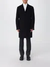 Tagliatore Navy Blue Wool Coat In Black